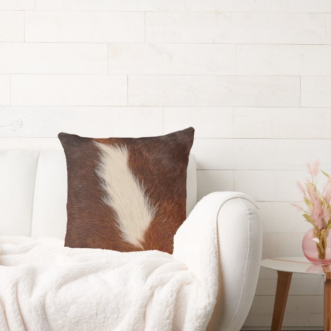 Dark-brown and white cowhide texture cushion (Couch)