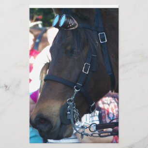 Dark Brown Arabian Horse wearing goggles Stationery
