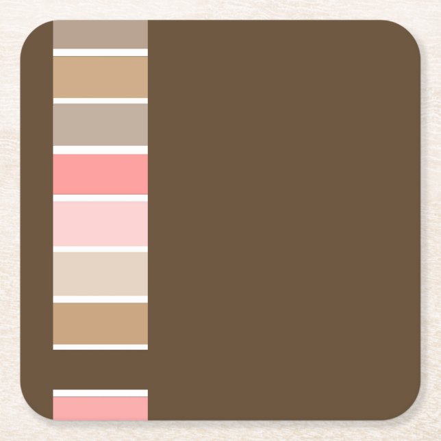Dark Brown Beach Sand Square Paper Coaster (Front)