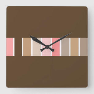Dark Brown Beach Sand Square Wall Clock