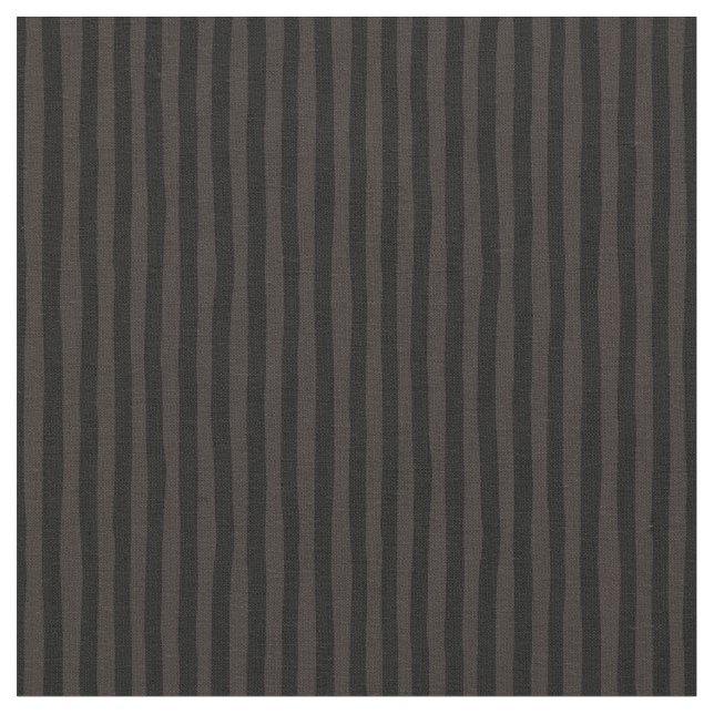 Dark Brown & Black Wonky Stripes Fabric (Close Up)