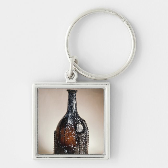 Dark brown bottle, probably Nailsea Key Ring (Front)