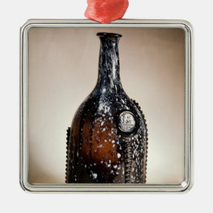 Dark brown bottle, probably Nailsea Metal Tree Decoration