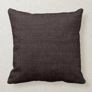 Dark Brown Burlap Linen Rustic Jute Cushion