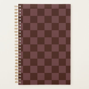 Dark Brown Chequerboard Planner