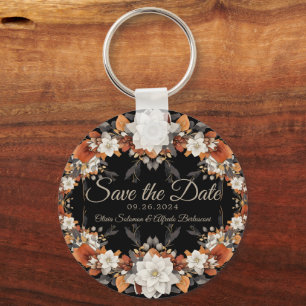  Dark brown, coffee caramel and beige autumn  Key Ring