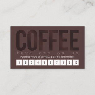Dark Brown Coffee Punch Card