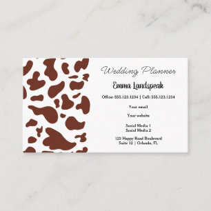 Dark Brown Cow Spots, QR Code Business Card