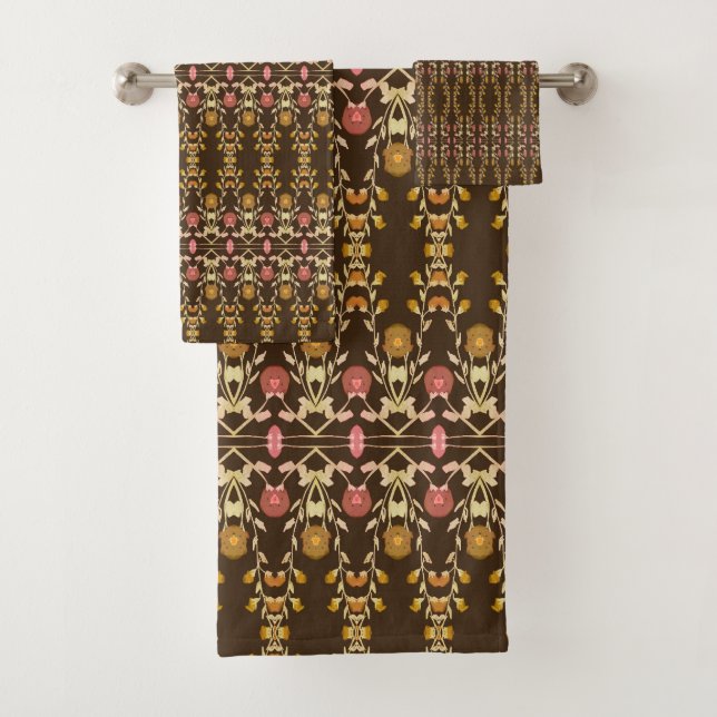 Dark Brown Decorative Bath Towel Set (Insitu)