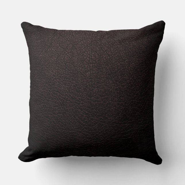 Dark Brown Elegant Leather Look Cushion (Front)