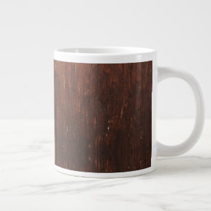 Dark Brown Faux Wood Large Coffee Mug