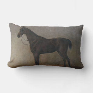 Dark Brown Gelding Horse (Vintage Animal Art) Lumbar Cushion