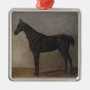 Dark Brown Gelding Horse (Vintage Animal Art) Metal Ornament
