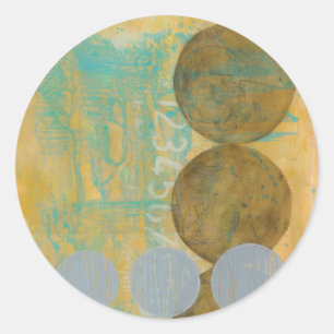 Dark Brown & Grey Circles with Numbers Numbers Classic Round Sticker