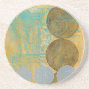 Dark Brown & Grey Circles with Numbers Numbers Coaster