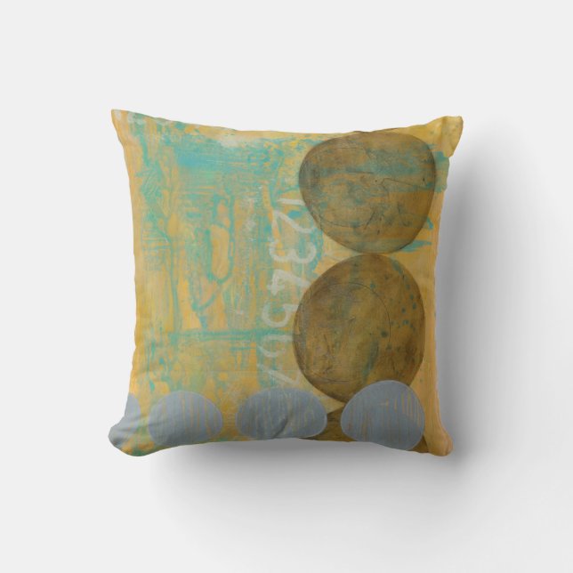 Dark Brown & Grey Circles with Numbers Numbers Cushion (Front)