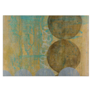 Dark Brown & Grey Circles with Numbers Numbers Cutting Board