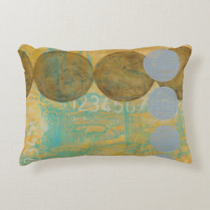 Dark Brown & Grey Circles with Numbers Numbers Decorative Cushion