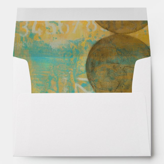 Dark Brown & Grey Circles with Numbers Numbers Envelope (Back (Bottom))