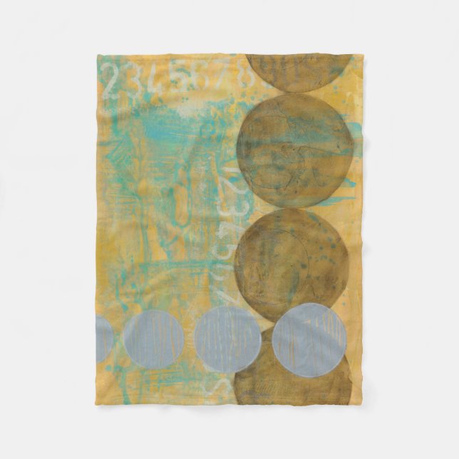 Dark Brown & Grey Circles with Numbers Numbers Fleece Blanket (Front)