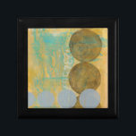 Dark Brown & Grey Circles with Numbers Numbers Gift Box<br><div class="desc">Dark brown and grey circles populate this work by Jennifer Goldberger,  set over an orange and blue background. Grey Numbers are also printed on the background. An enjoyably abstract work,  order your copy today!</div>