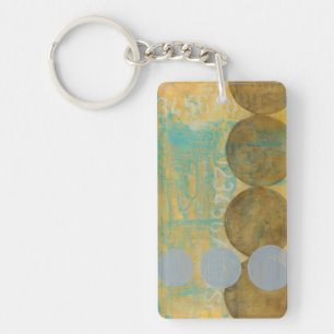 Dark Brown & Grey Circles with Numbers Numbers Key Ring