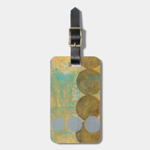 Dark Brown & Grey Circles with Numbers Numbers Luggage Tag