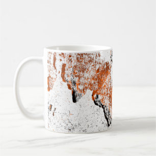 Dark brown grunge background. Black white orange o Coffee Mug
