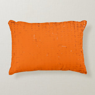Dark brown grunge background. Black white orange o Decorative Cushion