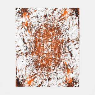 Dark brown grunge background. Black white orange o Fleece Blanket