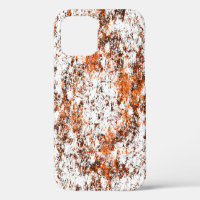 Dark brown grunge background. Black white orange o