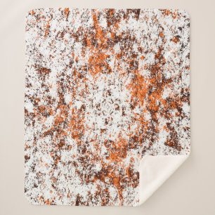 Dark brown grunge background. Black white orange o Sherpa Blanket