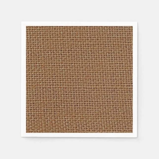 Dark brown jute burlap photo realistic napkin (Front)
