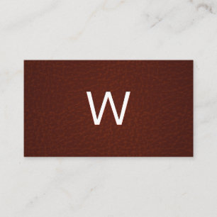 Dark Brown Leather Business Card