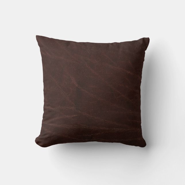 Dark Brown Leather Cushion (Front)