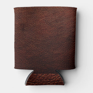 Dark Brown Leather: Genuine Texture Background Can Cooler