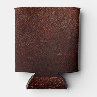 Dark Brown Leather: Genuine Texture Background Can Cooler