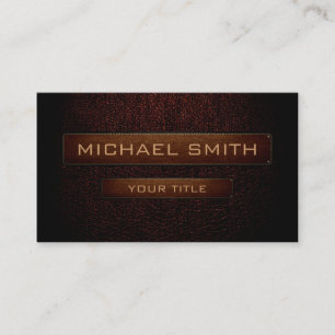 Dark brown leather look brown tag