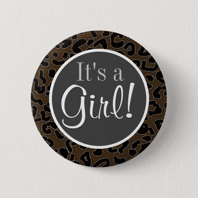 Dark Brown Leopard Print 6 Cm Round Badge (Front)