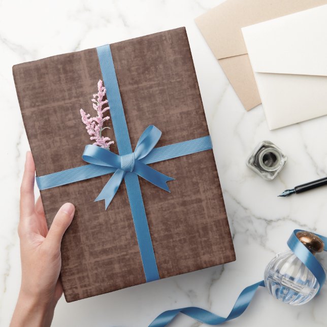 Dark Brown Linen  Wrapping Paper (Gifting)