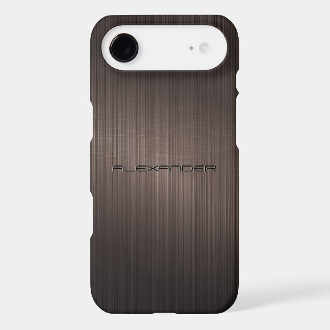 Dark Brown Metallic Look Pattern-Monogram Case-Mate iPhone Case (Back)