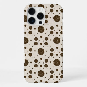 Dark Brown Micro Floral Beige iPhone 16 Pro Max Case