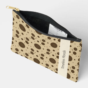 Dark Brown Micro Floral Sand Accessory Pouch