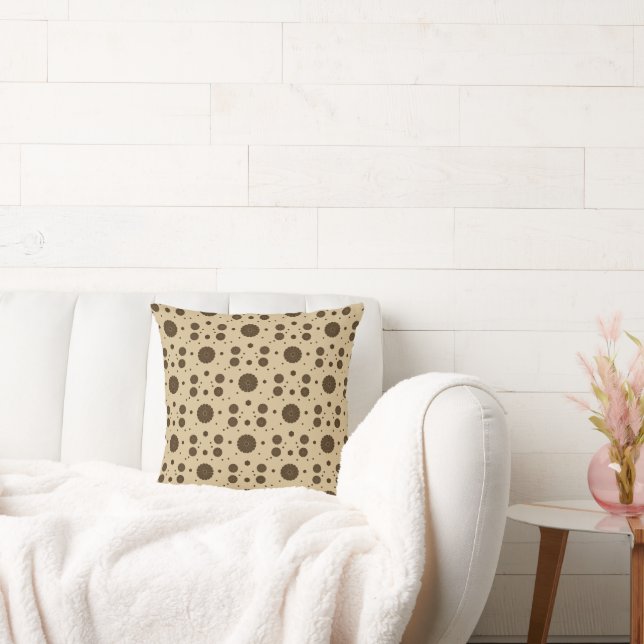 Dark Brown Micro Floral Sand Cushion (Couch)