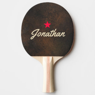 Dark Brown Monazite Stone Vintage Star Signature Ping Pong Paddle