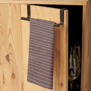 Dark Brown Pale Stripes Tea Towel