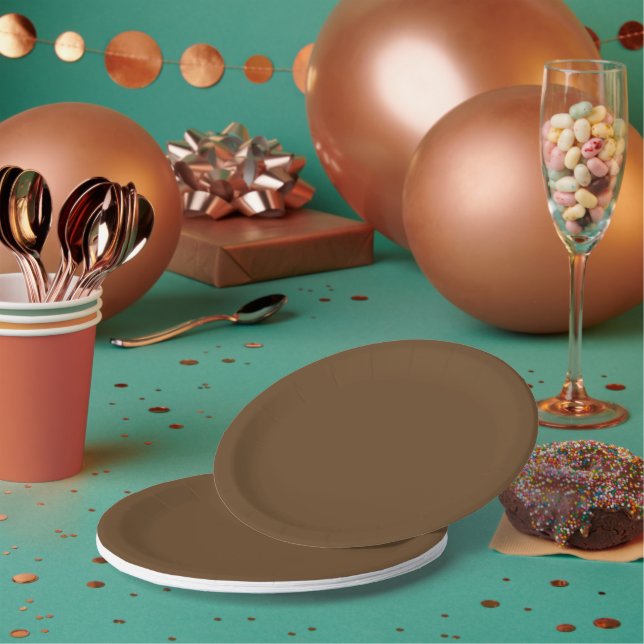 Dark Brown Paper Plate (Multi)