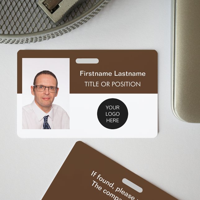 Dark Brown Photo ID Name Badge (Creator Uploaded)