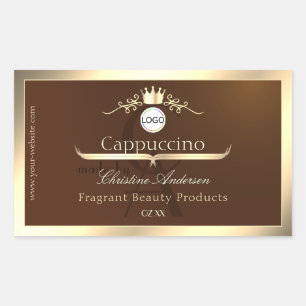 Dark Brown Product Label Gold Frame Logo Monogram