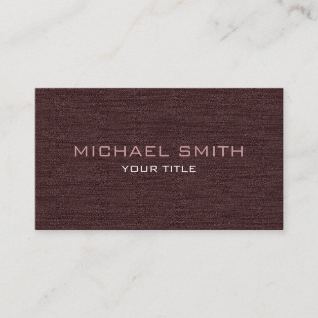Dark Brown Professional Modern Business Card (Front)